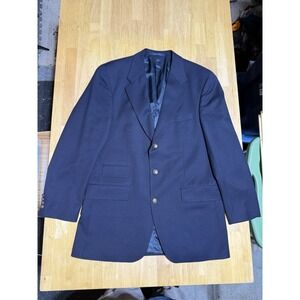 Vintage Ralph Lauren Blazer 42L Navy Wool Colombia Crest Brass Buttons Canada